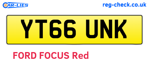 YT66UNK are the vehicle registration plates.