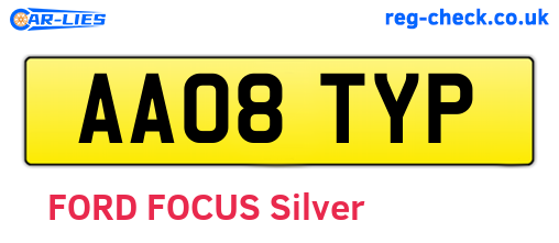 AA08TYP are the vehicle registration plates.