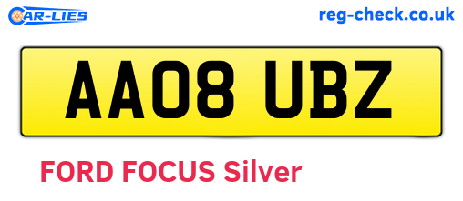AA08UBZ are the vehicle registration plates.