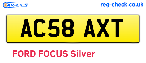 AC58AXT are the vehicle registration plates.
