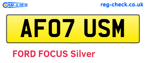 AF07USM are the vehicle registration plates.