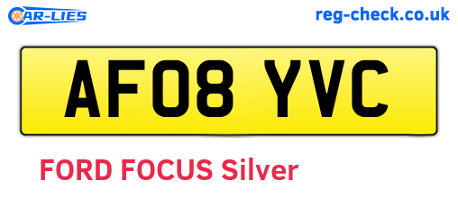 AF08YVC are the vehicle registration plates.