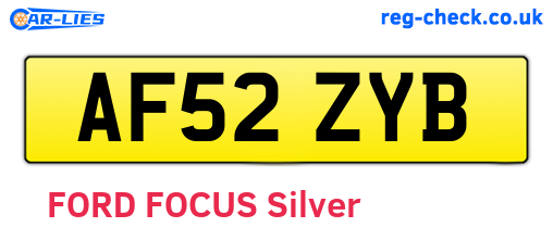 AF52ZYB are the vehicle registration plates.