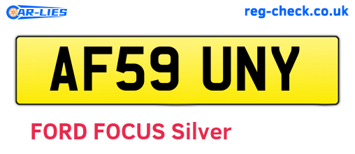 AF59UNY are the vehicle registration plates.