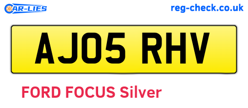 AJ05RHV are the vehicle registration plates.