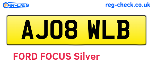 AJ08WLB are the vehicle registration plates.