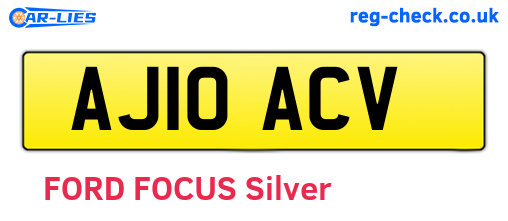 AJ10ACV are the vehicle registration plates.