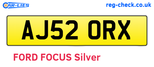 AJ52ORX are the vehicle registration plates.