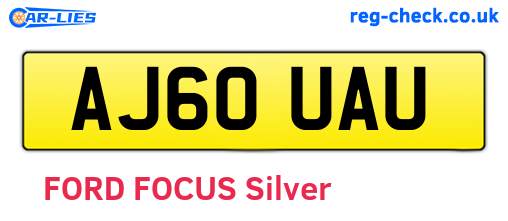 AJ60UAU are the vehicle registration plates.