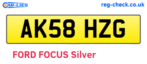 AK58HZG are the vehicle registration plates.