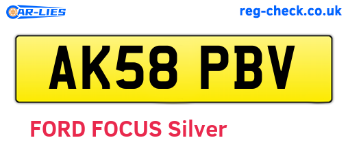 AK58PBV are the vehicle registration plates.