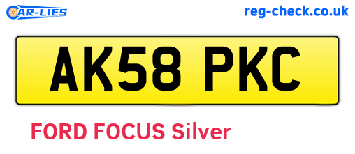 AK58PKC are the vehicle registration plates.