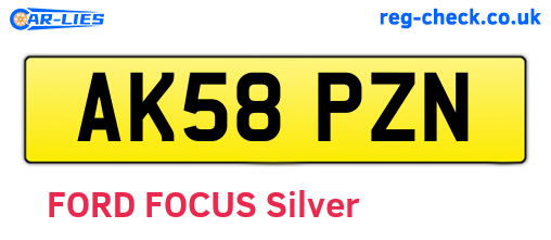 AK58PZN are the vehicle registration plates.