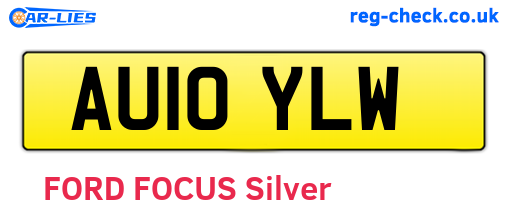 AU10YLW are the vehicle registration plates.