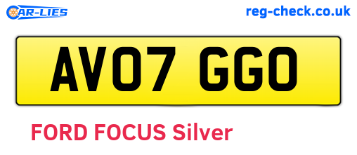 AV07GGO are the vehicle registration plates.