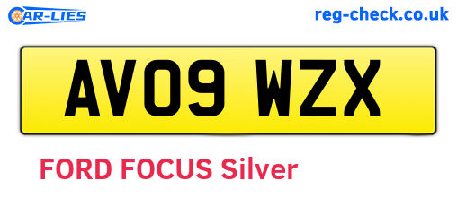 AV09WZX are the vehicle registration plates.
