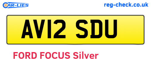 AV12SDU are the vehicle registration plates.