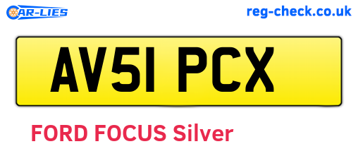 AV51PCX are the vehicle registration plates.