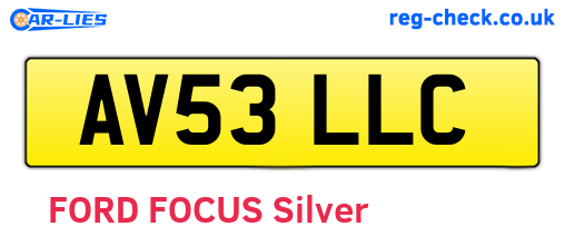 AV53LLC are the vehicle registration plates.