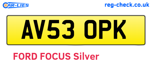 AV53OPK are the vehicle registration plates.
