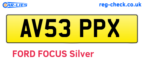 AV53PPX are the vehicle registration plates.