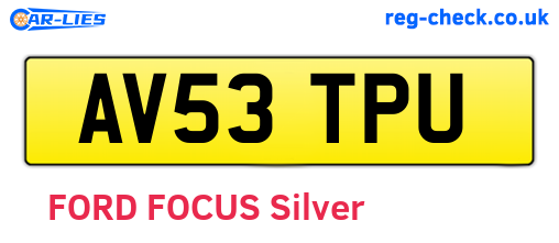 AV53TPU are the vehicle registration plates.
