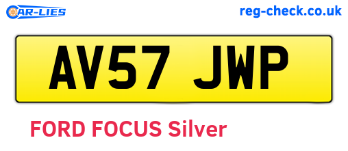 AV57JWP are the vehicle registration plates.
