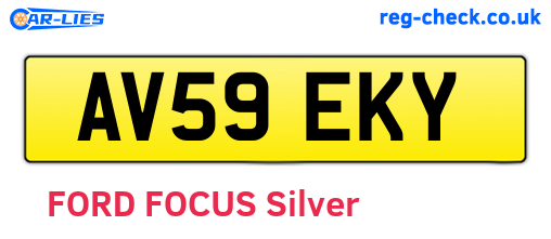 AV59EKY are the vehicle registration plates.
