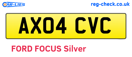 AX04CVC are the vehicle registration plates.