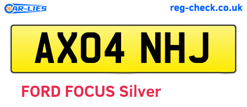 AX04NHJ are the vehicle registration plates.