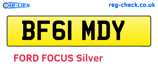 BF61MDY are the vehicle registration plates.