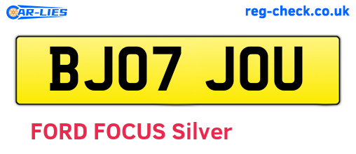 BJ07JOU are the vehicle registration plates.