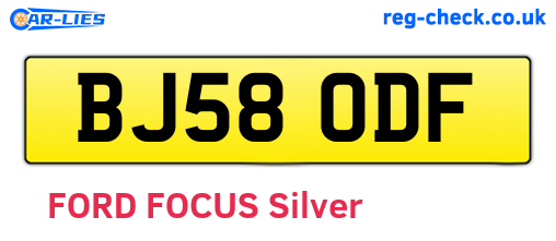 BJ58ODF are the vehicle registration plates.