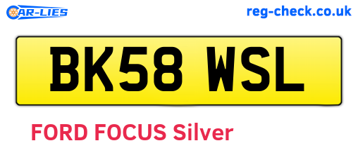 BK58WSL are the vehicle registration plates.