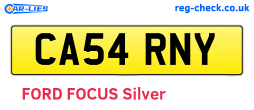 CA54RNY are the vehicle registration plates.