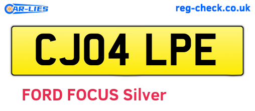 CJ04LPE are the vehicle registration plates.