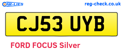 CJ53UYB are the vehicle registration plates.