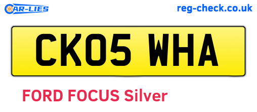 CK05WHA are the vehicle registration plates.