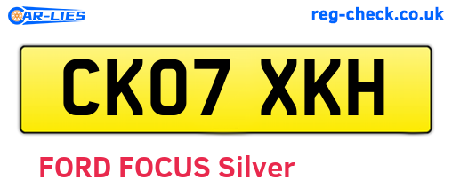 CK07XKH are the vehicle registration plates.