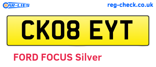 CK08EYT are the vehicle registration plates.