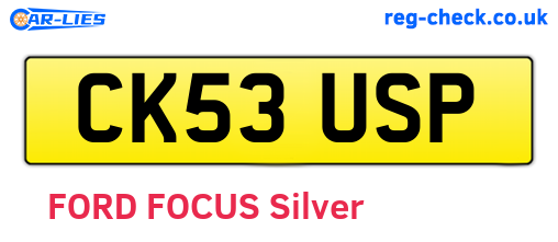 CK53USP are the vehicle registration plates.