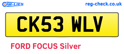 CK53WLV are the vehicle registration plates.