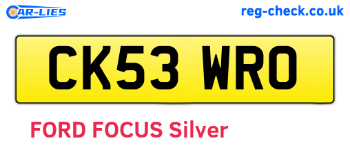 CK53WRO are the vehicle registration plates.