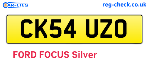 CK54UZO are the vehicle registration plates.