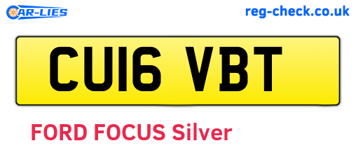 CU16VBT are the vehicle registration plates.