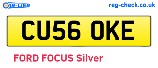 CU56OKE are the vehicle registration plates.