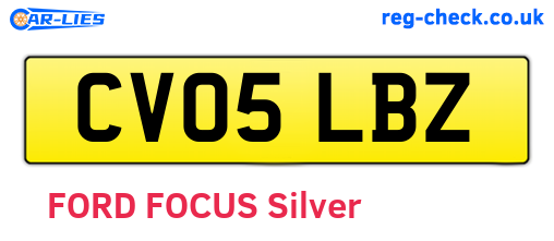 CV05LBZ are the vehicle registration plates.