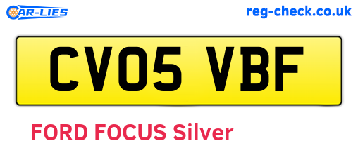 CV05VBF are the vehicle registration plates.