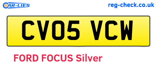 CV05VCW are the vehicle registration plates.