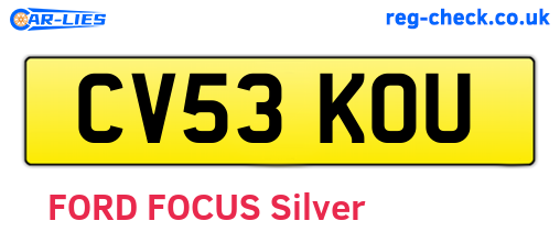 CV53KOU are the vehicle registration plates.